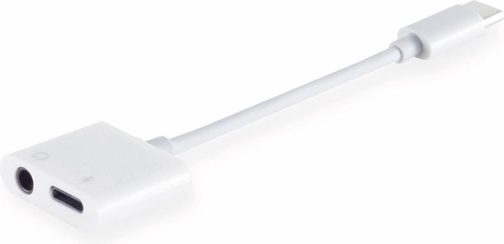 Actual product image Shiverpeaks S/CONN maximum connectivity adapter, USB type C plug to 3.5 jack socket + USB C socket with charger