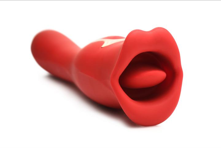 Immagine prodotto XR Brands Vibratore Lickgasm Kiss + Kiss a doppia faccia - Rosso