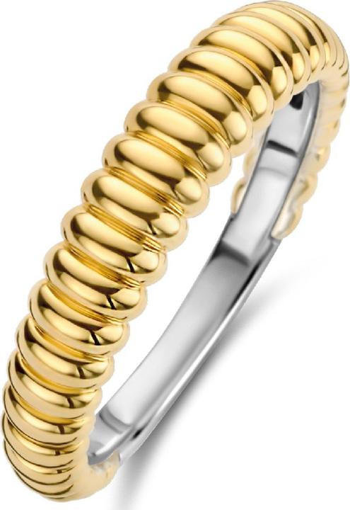 Actual product image Ti Sento Milano Ring silver ribbed structure gold-plated 12218SY (56, 925 Silver)