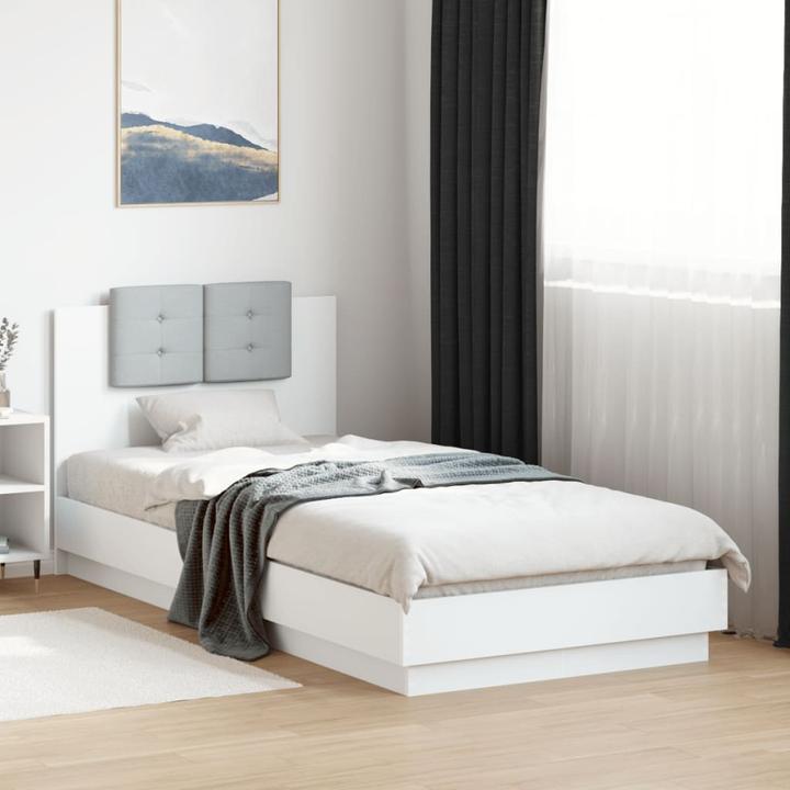 Image du produit VidaXL Cadre de lit avec tête de lit et lampes LED (90 x 200 cm)