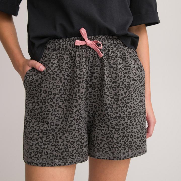 Produktbild La Redoute Collections Kurzpyjama mit Messageprint und Leopardenmuster (152)