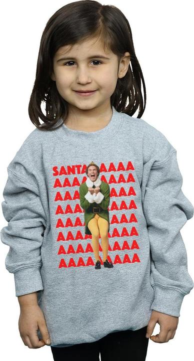 Actual product image Elf Girls Buddy Santa Scream Sweatshirt (116)