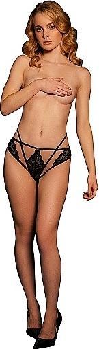 Actual product image Le Désir LÈna - Brief with Open Crotch and Buttocks, Adjustable Sliders and Golden Details - One Size (One size)