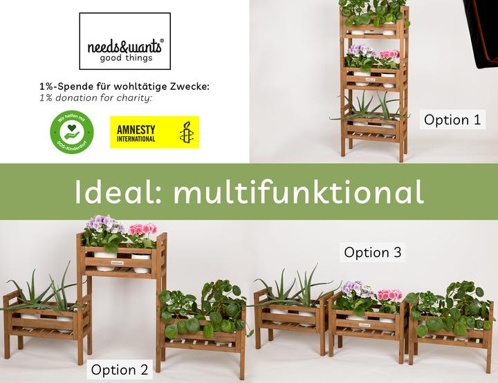Immagine prodotto Needs&Wants Multi-Pflanzenständer "Placy2" mit 3 Kästen, Fichte (braun)
