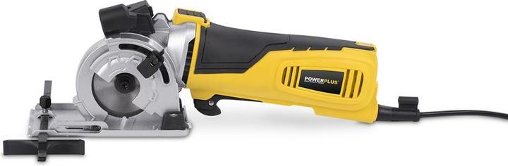 Produktbild Powerplus POWX1365MB Kreissäge - 600W - 89mm - Inkl. Laser, Absaugung, 3 Kreissägeblätter und Gehrungslade