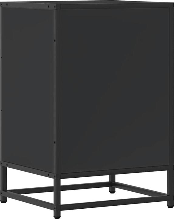 Actual product image VidaXL Bedside table black 40x34.5x60 cm wood-based material and metal bedside cabinet