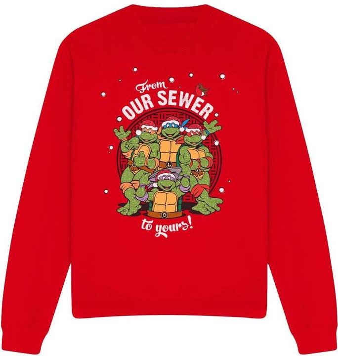 Actual product image Teenage Mutant NT Unisex Adult Merry Christmas From Our Sewer Sweatshirt (XL)