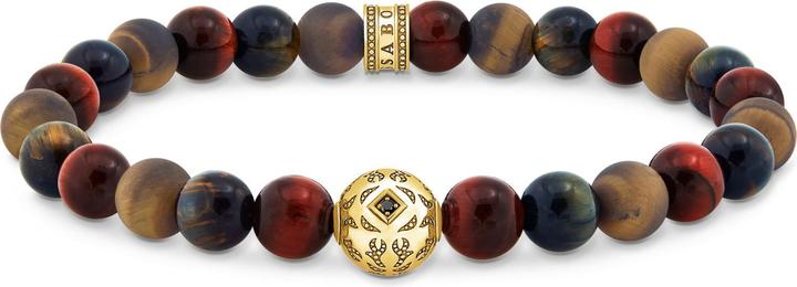Immagine prodotto Thomas Sabo Bracciale con perle occhio di tigre placcato oro (16 cm, Argento 925, Doratura in oro giallo 750)