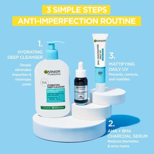 Produktbild Garnier Pure Active BHA + Niacinamide Daily UV Anti-Imperfection Fluid (SPF 50, 40 ml)