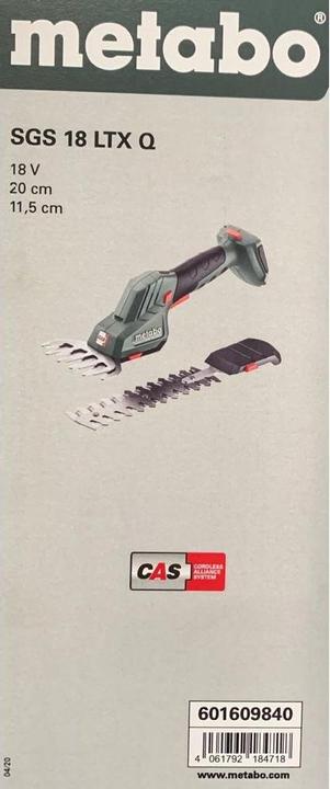 Produktbild Metabo Strauch und SGS LTX Q (Akkuheckenschere)