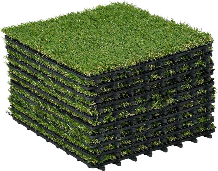 Immagine prodotto Outsunny Set di sistemi a innesto per erba artificiale da 10 pezzi con funzione di drenaggio e 11.000 fibre (10 x)