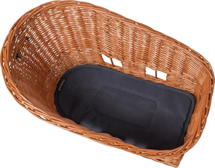 Productafbeelding Basil PASJA MIK 2.0, hondenfietsmand L, rieten mand, met kussen en adapterplaat MIK 2.0, 50cm, 38L (38 l)