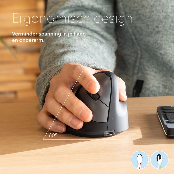Image du produit R-Go Tools Souris R-Go HE Break ergonomique droite Bluetooth petite noire (Sans fil)