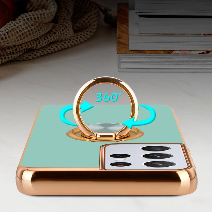 Produktbild Cadorabo Hülle für Samsung Galaxy S21 ULTRA im TPU mit Kameraschutz und Ring LM089 Style (Samsung Galaxy S21 Ultra)