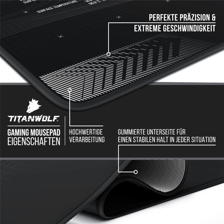 Produktbild Titanwolf Gaming Mauspad, XXXL Speed Mausmatte, Mousepad 1200 x 800 mm, Geschwindigkeit & Präzision, Weltkarte (XXL)
