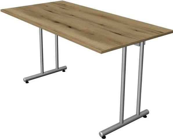 Immagine prodotto Kerkmann Scrivania Smart office in rovere rettangolare con gambe a C argento 140,0 x 70,0 cm (140 x 70 x 75 cm)