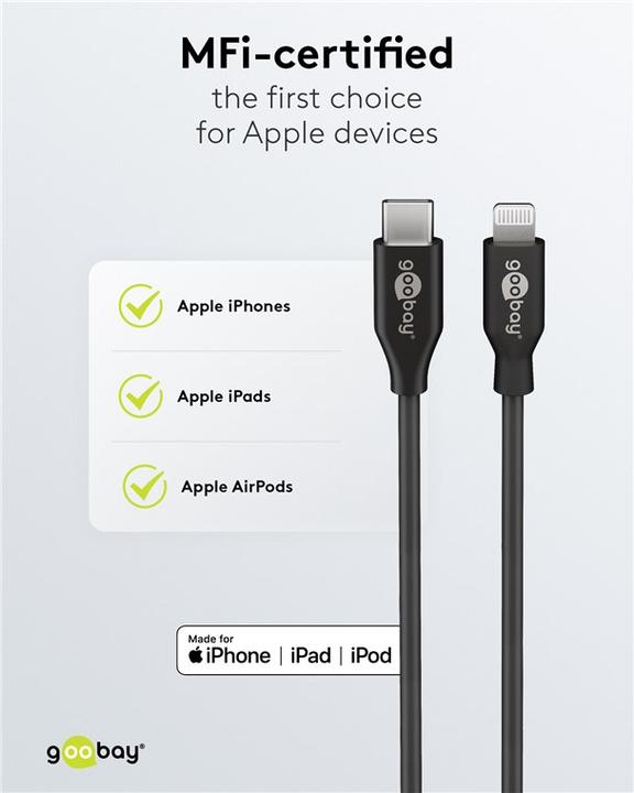 Produktbild Goobay Lightning - USB-C Kabel (2 m, USB 2.0)