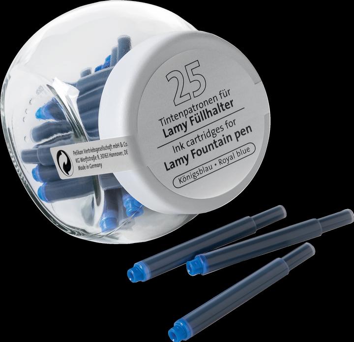 Produktbild Pelikan Lamy Tintenpatronen 25er Glas königsblau Lamy (Füllertinte, Königsblau)