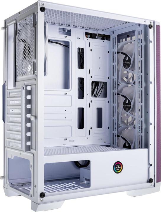 Actual product image BitFenix Nova Mesh SE TG ARGB Midi Tower, Tempered Glass - white/purple (ATX, mATX, Mini-ITX)