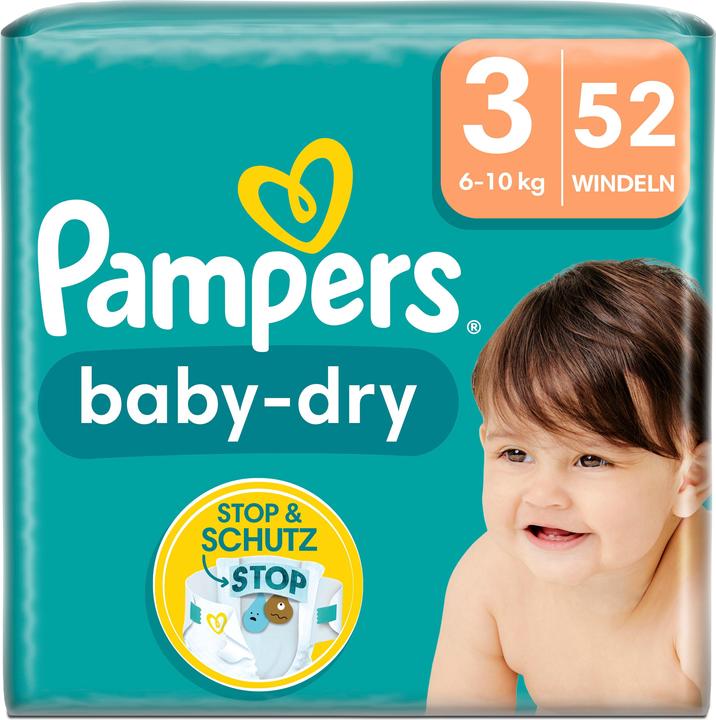 Image du produit Pampers Baby-Dry (Taille 3, Pack, 52 pièce(s))