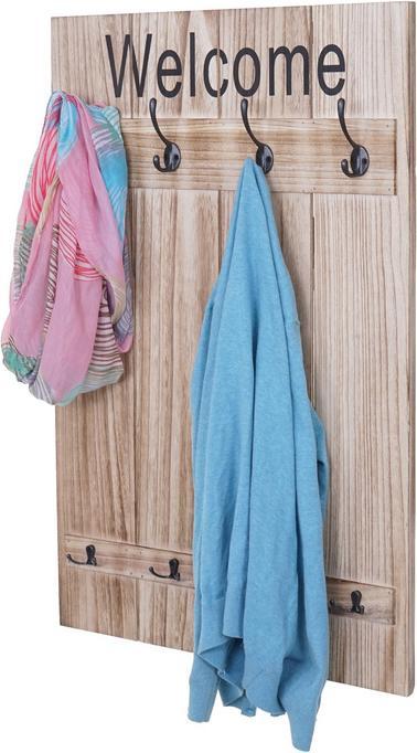 Immagine prodotto Mendler Appendiabiti da parete Welcome, Shabby Look Vintage, 91x60cm - marrone naturale