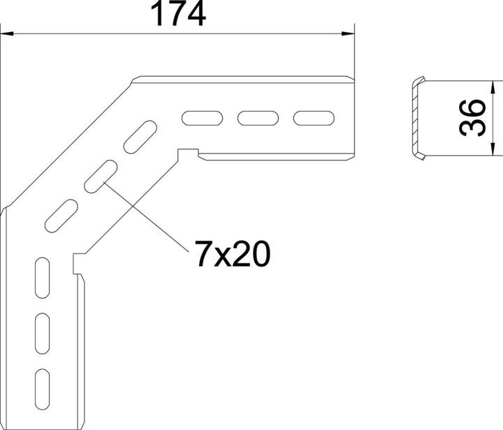 Actual product image OBO Bettermann OBO MW 90/SL17 90Â° mounting bracket (20 pcs.)