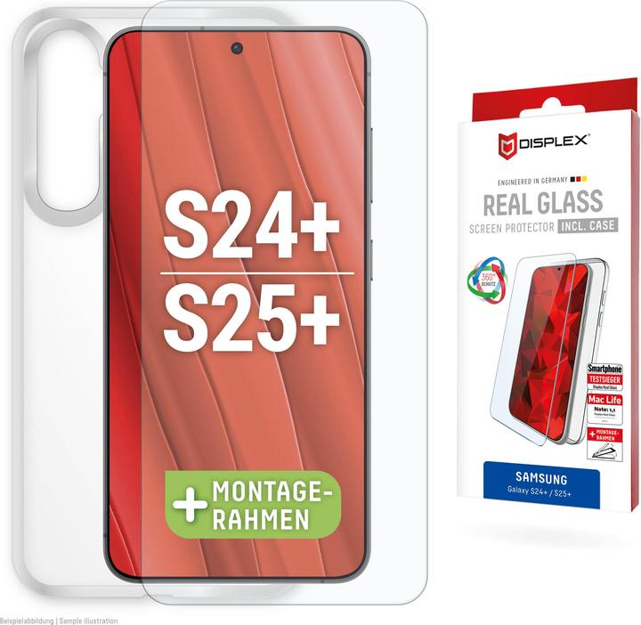 Produktbild Displex Real Glass, 2D Panzerglas + Handyhülle (1 Stück, Samsung Galaxy S24+, Samsung Galaxy S25+)