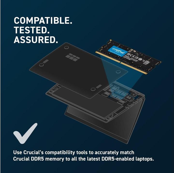 Actual product image Crucial DDR5-5600 (1 x 32GB, 5600 MHz, DDR5 RAM, SO-DIMM)