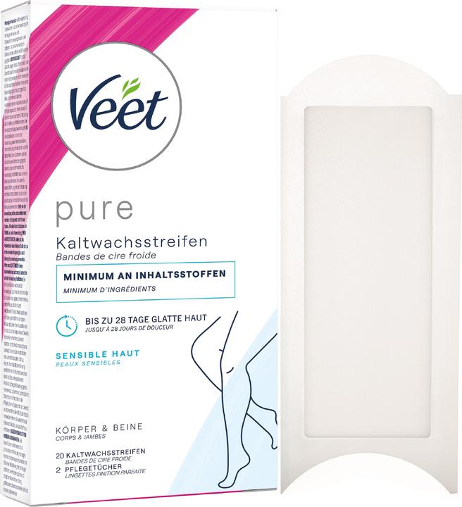 Image du produit Veet Bandes de Cire Froide Corps Peaux Sensibles Pure (446.50 ml, 20 x, 76 g)