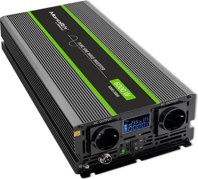 Qoltec Przetwornica napięcia Monolith | 3000W | 6000W | 24V na 230V | Czysty Sinus | LCD