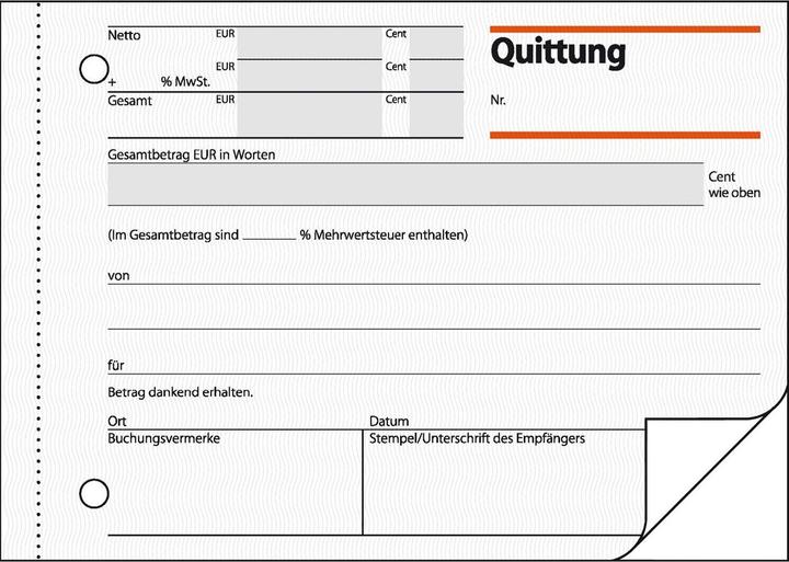 Produktbild Sigel Quittungsblock DIN A6 quer nicht selbstdurchschreibend 2 Durchschläge 2x50 Bl. (50 x)