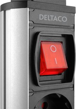 Actual product image Deltaco Pop-up socket strip (3 x, CEE 7/3)