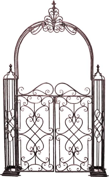 Image du produit Garden Pleasure Treillis avec portail TOWADA Métal noir courbé 150,0 x 245,0 cm (23.50 cm, 150 cm)