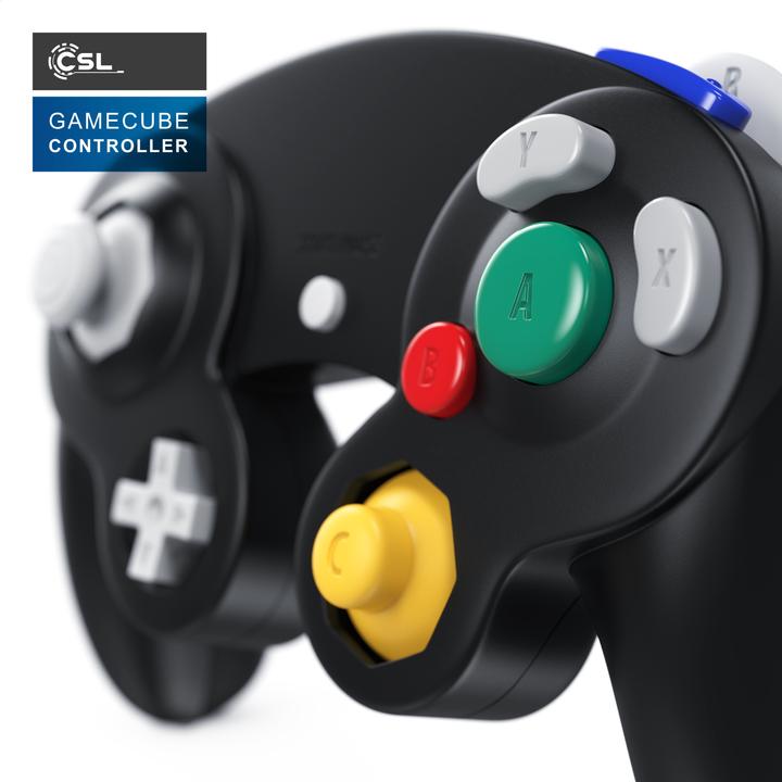 Produktbild CSL 2x Nintendo Controller, Gamepad für Nintendo GameCube / Wii Vibrationseffekte / ergonomisch