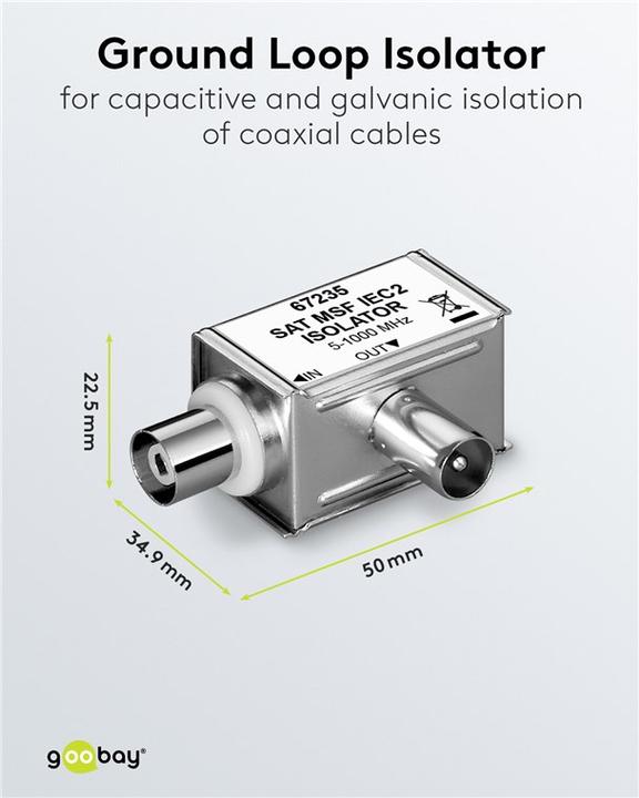 Produktbild Goobay Mantelstromfilter, galvanische Trennung (Antennendose)