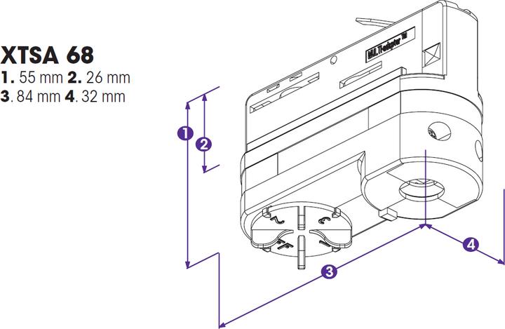 Produktbild Molto Luce LIVAL GLOBAL XTSA 68-3 ADAPTER U3 10A/250V HVID