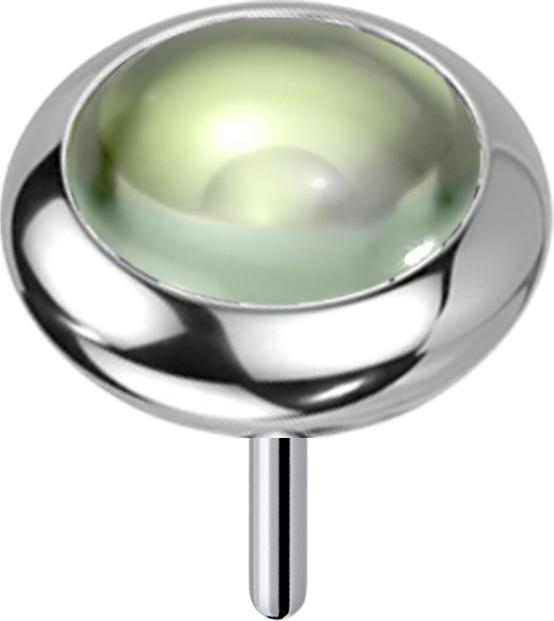 Star Piercing Threadless silber Scheibe abgerundet grüner Onyx Stein (Mineralisch, Titan G23, ohne Messing)