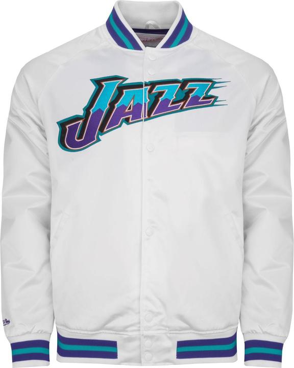 Actual product image Mitchell & Ness M&N Lightweight Satin Jacket - Utah Jazz white - S (S)