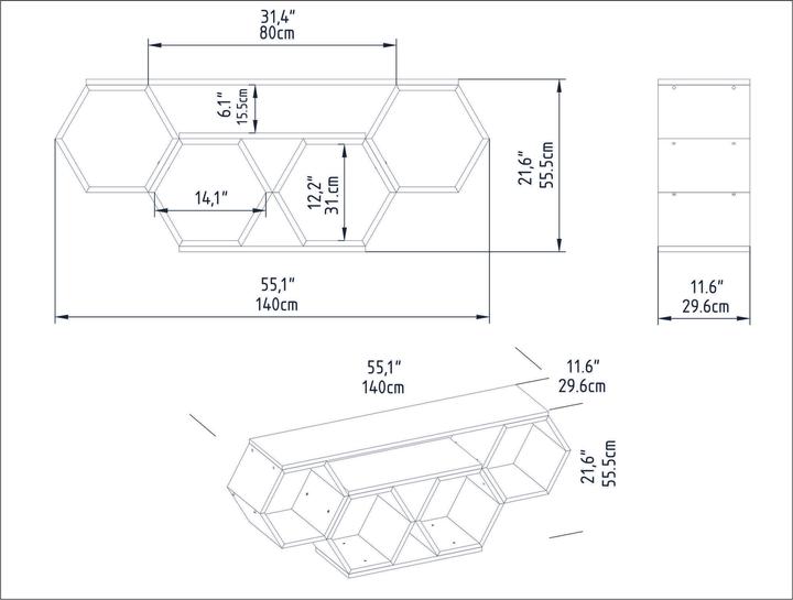 Image du produit Kalune Design Adelaide (140 x 29 x 55.5 cm)