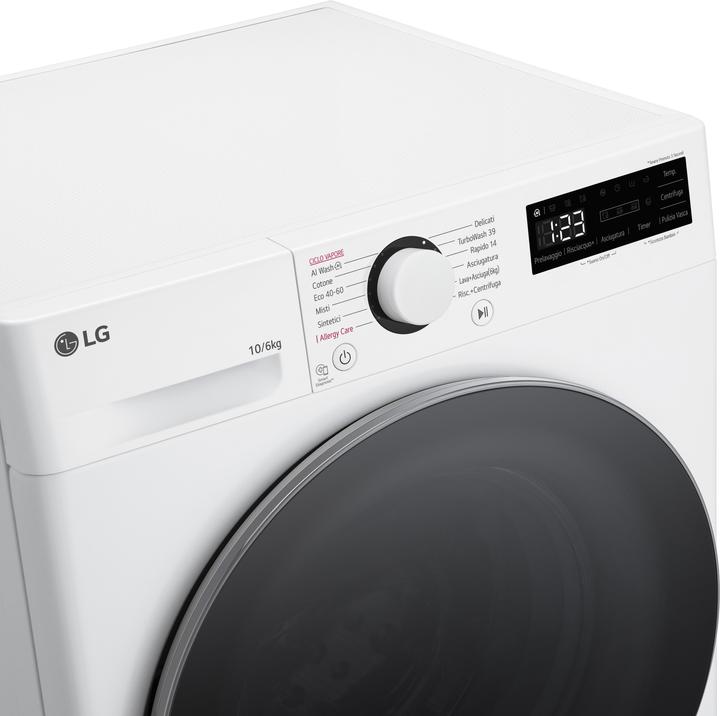Actual product image LG D4R5010TSWSWS washer-dryer 10/6kg AI DD, R5 Series Class D, 1400 rpm, TurboWash 360, Steam, Eco Hyb