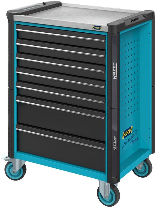 HAZET Werkstattwagen Assistent 179NX-7/137 ∙ Schubladen, flach: 5 x 81 x 522 x 398 mm ∙ Schubladen,… (137 x)