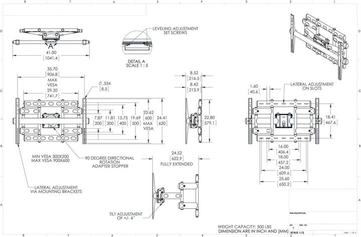 Actual product image Vogels PFW 6855 DISPLAY WALL MOUNT BL (Wall, 120", 227 kg)