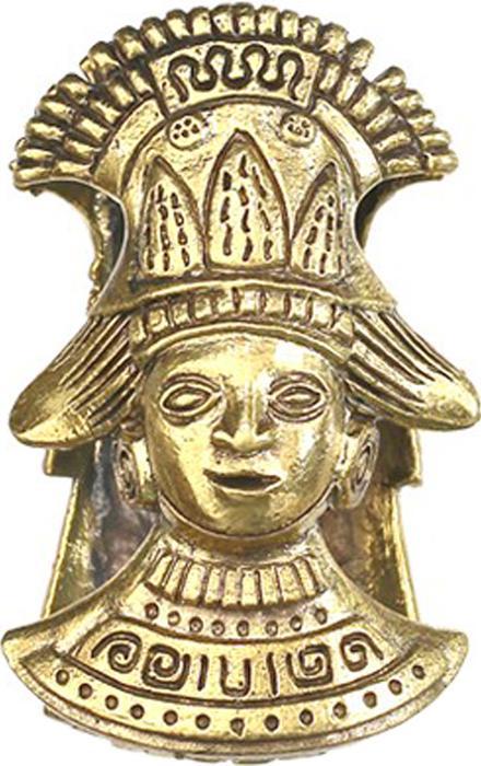 Image du produit Star Piercing Ohrgewicht Schlüsselloch vergoldet Maya Figur (Laiton)