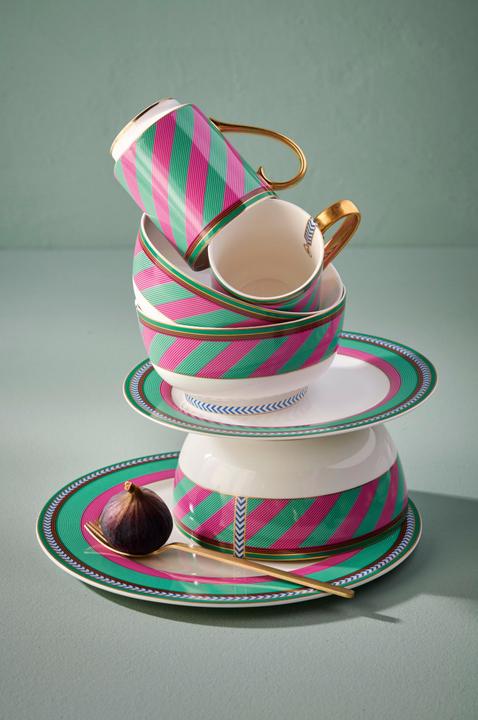 Actual product image PIP Studio Chique Stripes teapot large pink-green 1.8l (1.80 l)
