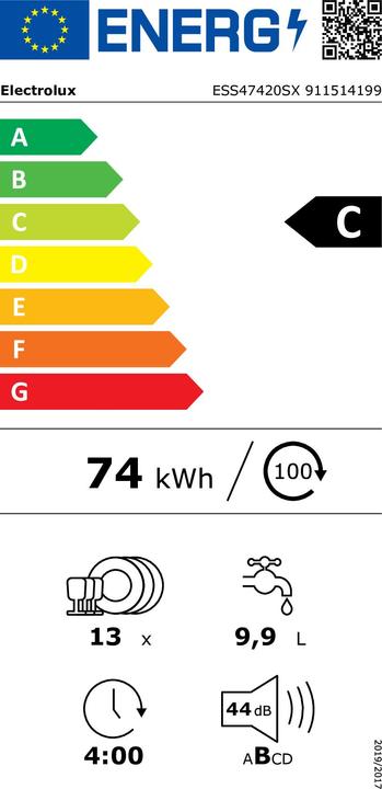 Etichetta energetica Electrolux br??vst??vo??a trauku mazg??jam?? ma????na