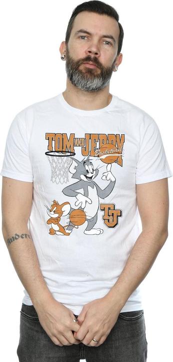 Actual product image Tom & Jerry Mens Spinning Basketball Cotton T-Shirt (XL)