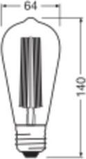 Produktbild Osram LED-Vintage-Lampe (E27, 11 W, 500 lm, 4 x, G)