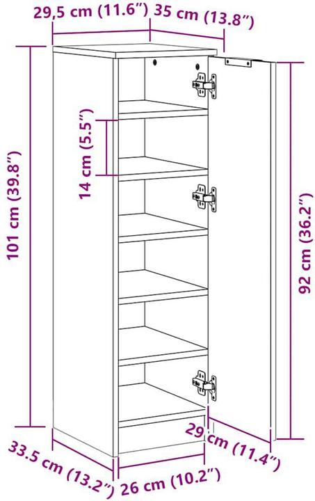 Immagine prodotto VidaXL Briggs (30 x 35 x 100 cm)