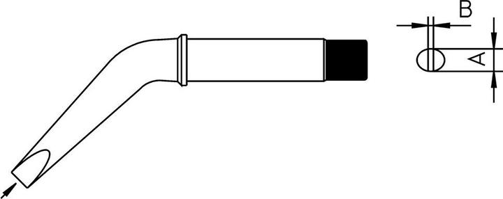 Weller Erem CT soldering tip series, CT2 FX7/10.0 mm, curved, 370 °C (Soldering tip)