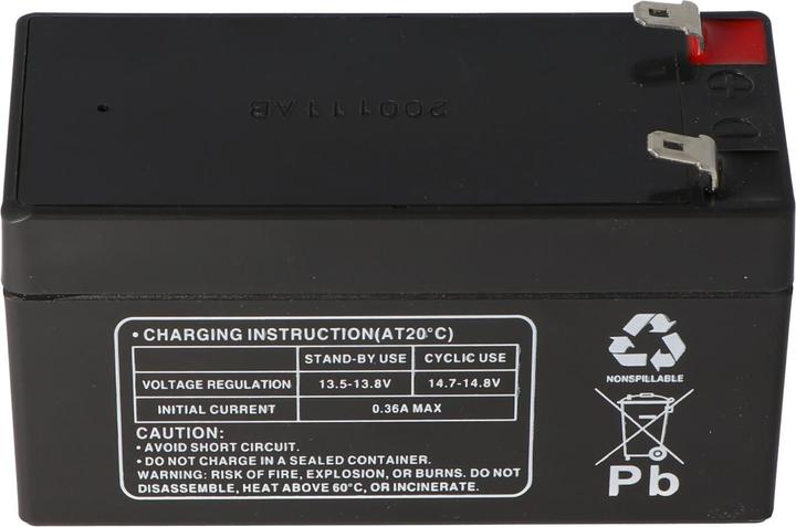 Actual product image Multipower Battery MP1.2-12 Lead acid battery with 4,8mm Faston contacts (12 V, 1.20 Ah)